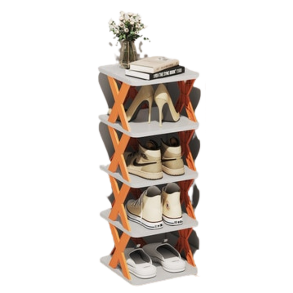 Multi Tier Space Saving Shoe Organizer Rack For Efficient Closet Storage
