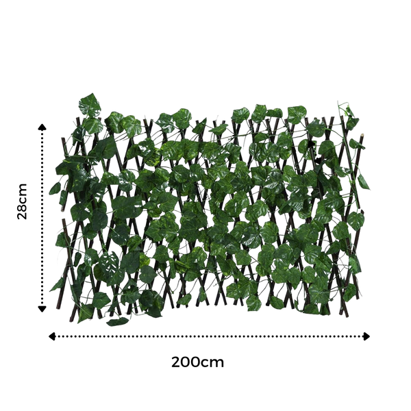 Expandable Artificial Plant Fence for Privacy and UV Protection