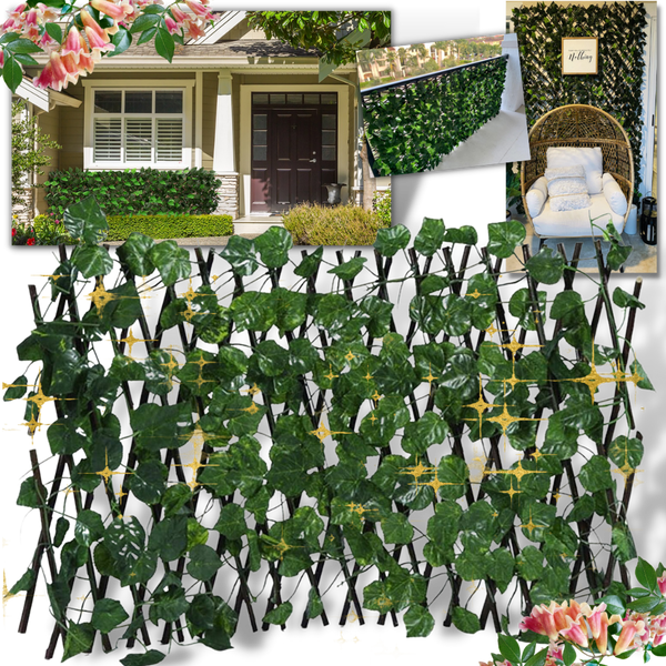 Expandable Artificial Plant Fence for Privacy and UV Protection