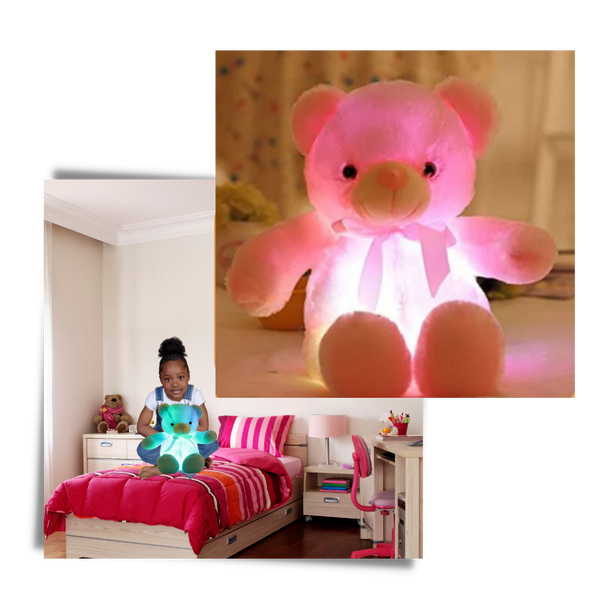 Premium LED Plush Teddy Bear Night Light With Multicolor Glow