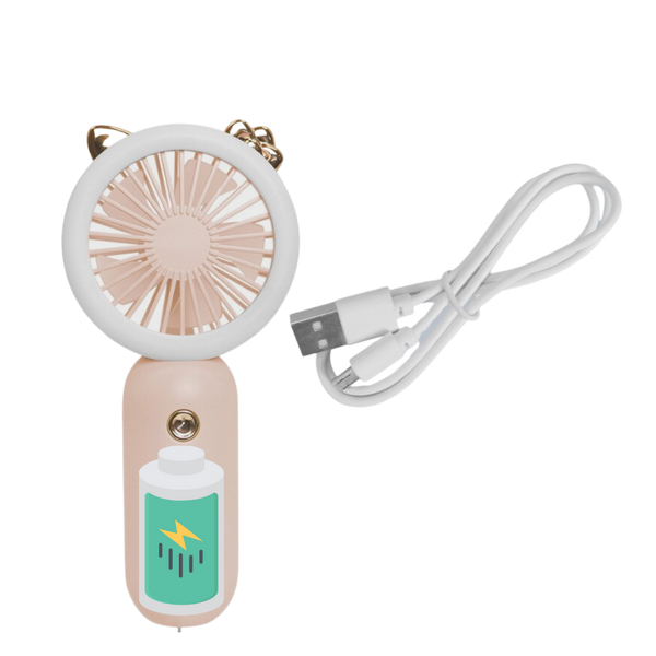 Portable USB Handheld Fan With LED Light For Quick Cooling