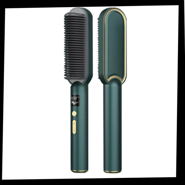2-In-1 Ceramic Hair Straightening Brush With Intelligent Temperature Control