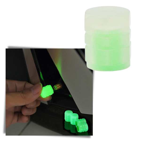 Luminous Valve Caps For Cars Pack Of 4 Enhance Nighttime Valve Visibility