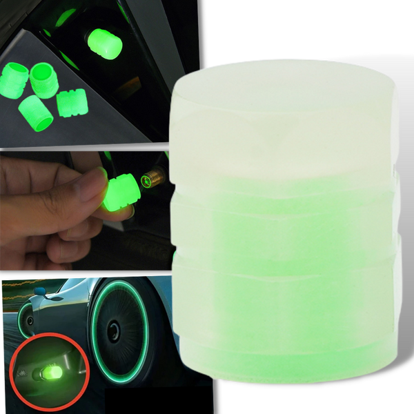 Luminous Valve Caps For Cars Pack Of 4 Enhance Nighttime Valve Visibility
