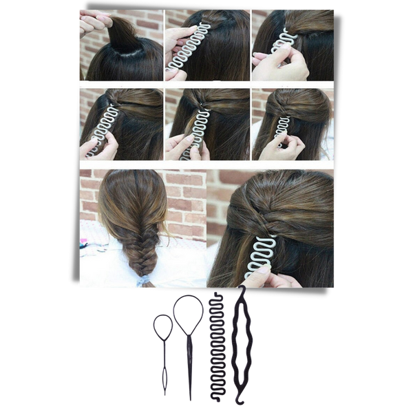 Hair Braiding Kit For DIY Perfect Braids Anywhere Portable