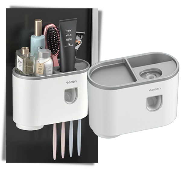 Automatic Toothbrush and Toothpaste Dispenser Rack for Hygienic Storage