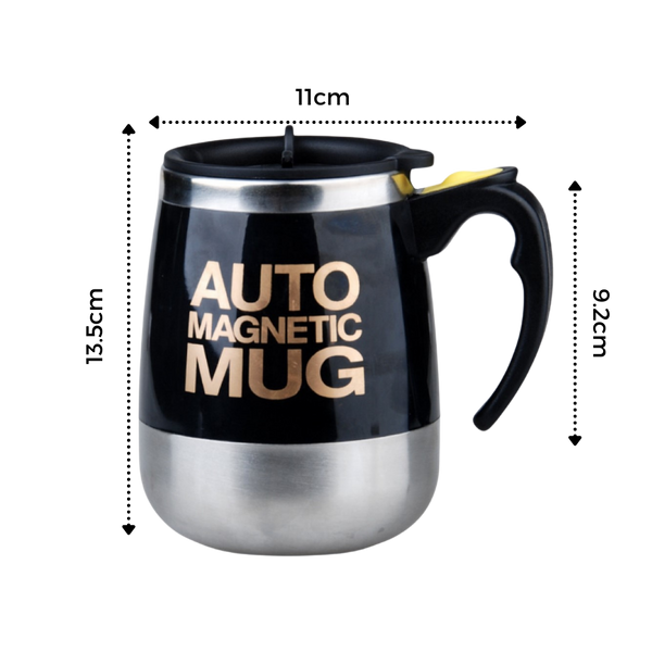 Premium Self-Stirring Stainless Steel Mug For On-The-Go Coffee