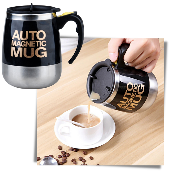 Premium Self-Stirring Stainless Steel Mug For On-The-Go Coffee