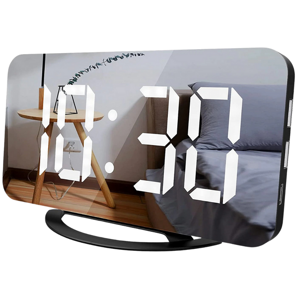 Smart Mirror Alarm Clock With Dual Function For Gentle Wake Ups