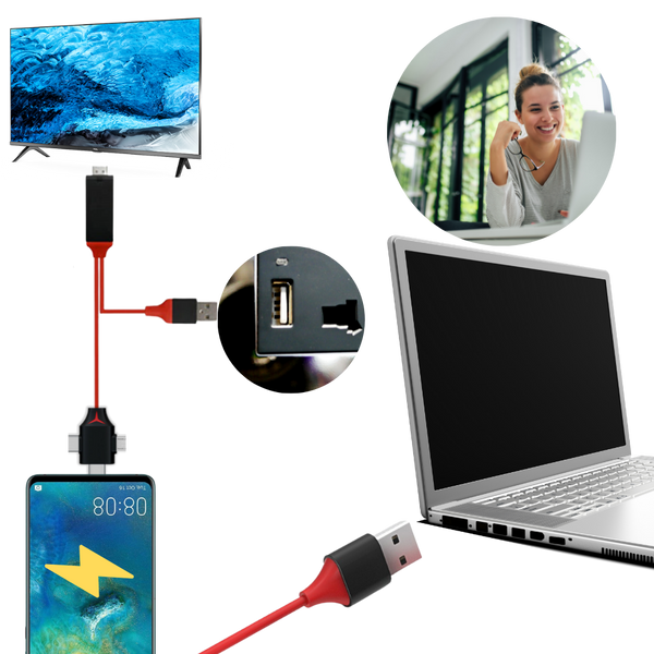 HDMI Mirror Cable for Phones and Tablets Screen Mirroring to TV