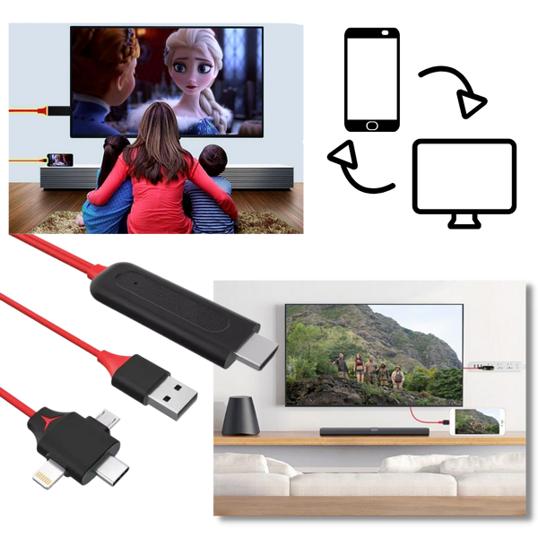 HDMI Mirror Cable for Phones and Tablets Screen Mirroring to TV
