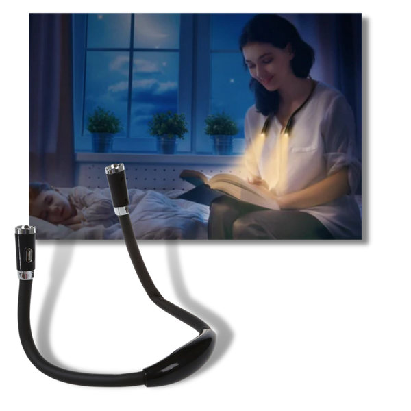 Hands-Free Neck Reading Light With Flexible Arms for Nighttime Reading