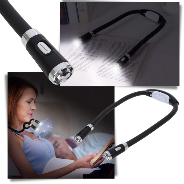 Hands-Free Neck Reading Light With Flexible Arms for Nighttime Reading
