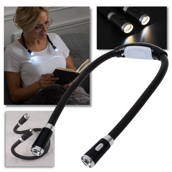Hands-Free Neck Reading Light With Flexible Arms for Nighttime Reading