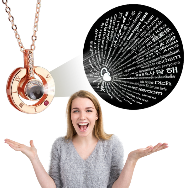 Love In 100 Languages Necklace With Crystal Heart Pendant