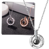 Love In 100 Languages Necklace With Crystal Heart Pendant