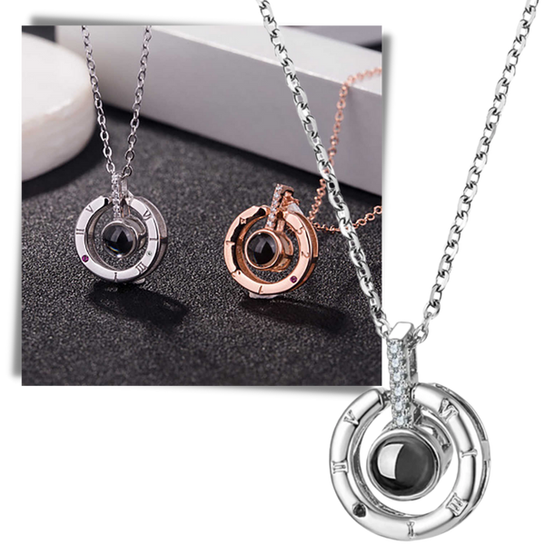 Love In 100 Languages Necklace With Crystal Heart Pendant