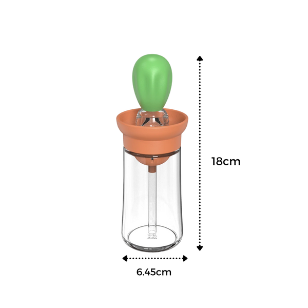 Glass Oil Bottle With Brush For Precise Pouring And Dispensing