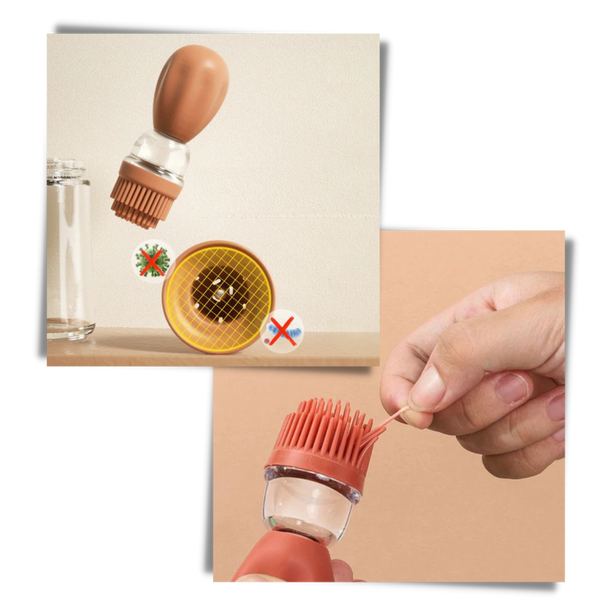 Glass Oil Bottle With Brush For Precise Pouring And Dispensing