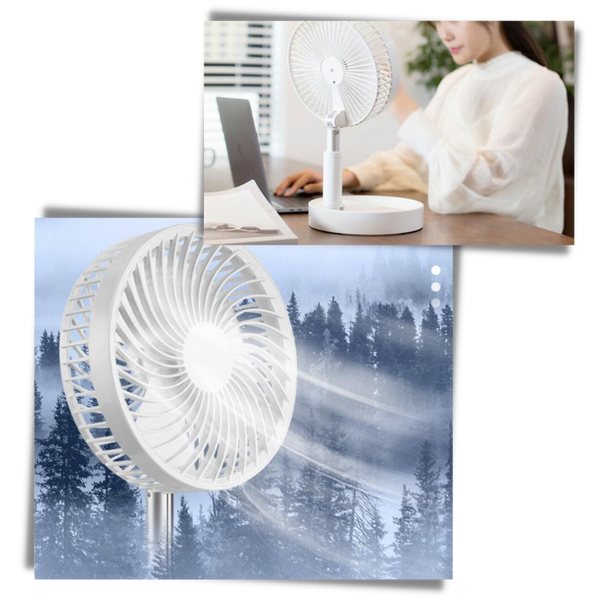 Portable Foldable USB Fan With Telescoping Arm For All Day Cooling