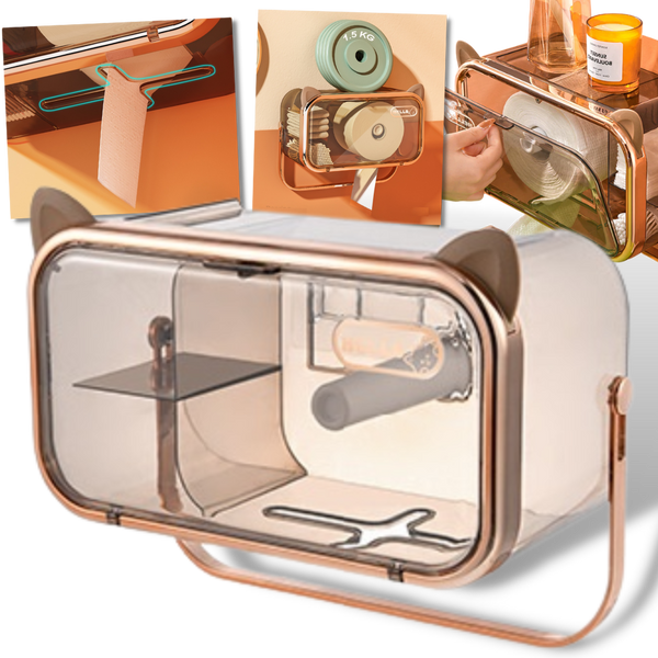 Premium Waterproof Toilet Paper Rack With Integrated Storage