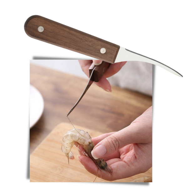 Stainless Steel Shrimp Peeling Knife for Safe Deveining and Cleaning