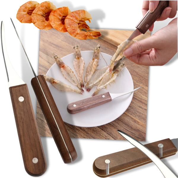Stainless Steel Shrimp Peeling Knife for Safe Deveining and Cleaning