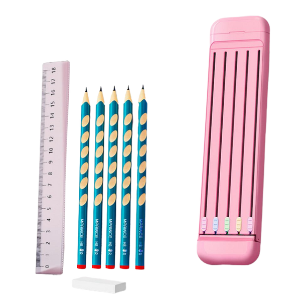 Premium Hard Pencil Case With Built In Ruler For Neat Organization