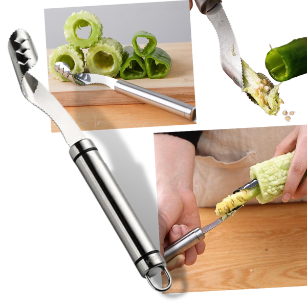 Stainless Steel Vegetable Seed Core Tool For Easy Pepper Preparation
