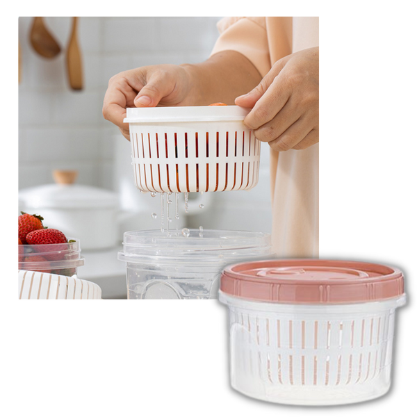 Stackable Draining Food Storage Container Keeps Produce Fresh