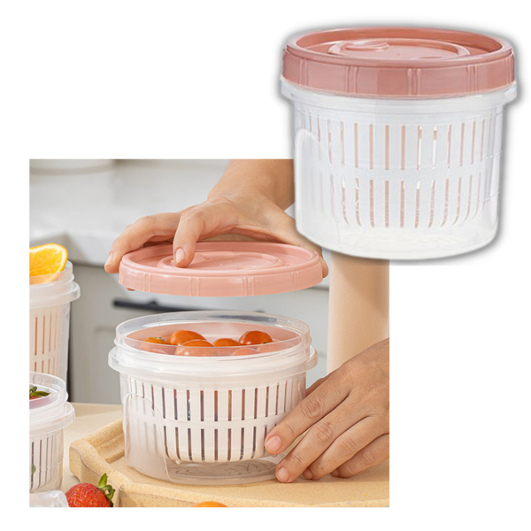 Stackable Draining Food Storage Container Keeps Produce Fresh