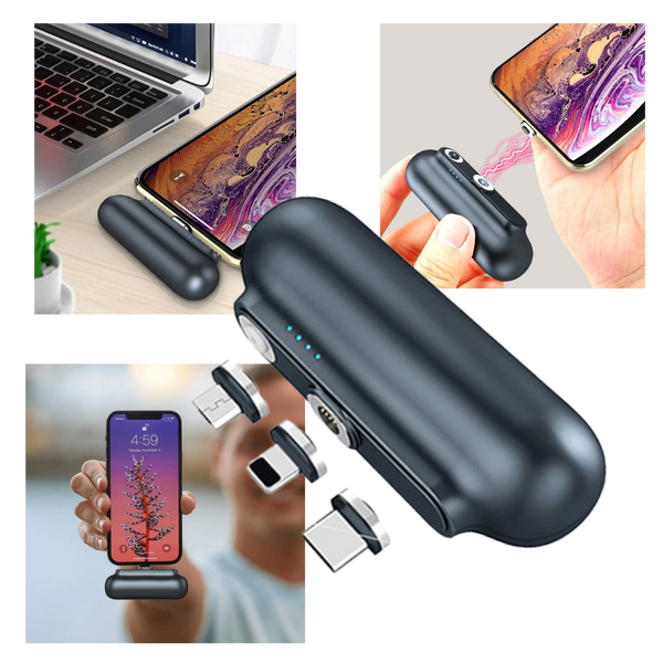 Portable Wireless Charger 2600mAh With 3 Adapters and LED Indicator