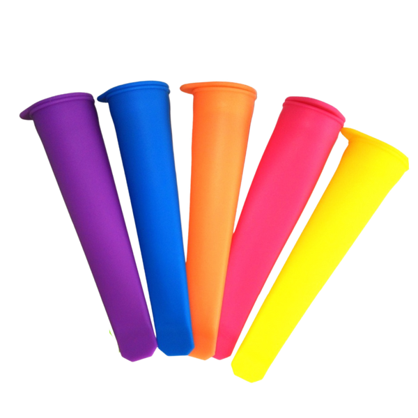 Five Pack Silicone Popsicle Molds For Easy To Make Frozen Treats