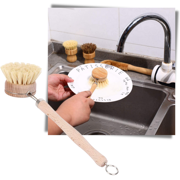 Eco Friendly Wooden Scrubbing Brush With Ergonomic Handle For Deep Cleaning