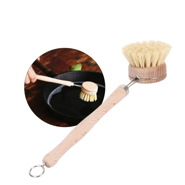 Eco Friendly Wooden Scrubbing Brush With Ergonomic Handle For Deep Cleaning