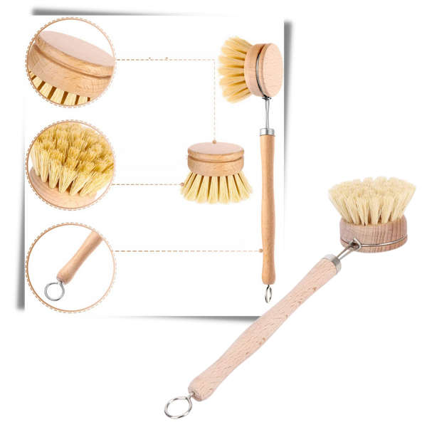 Eco Friendly Wooden Scrubbing Brush With Ergonomic Handle For Deep Cleaning
