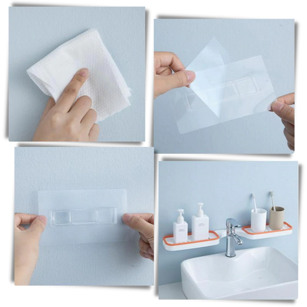 Space Saving Bathroom Wall Organizer Rack for Shower Essentials