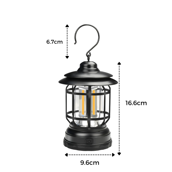 Retro LED Lantern For Camping Weatherproof Brightness Portable Design