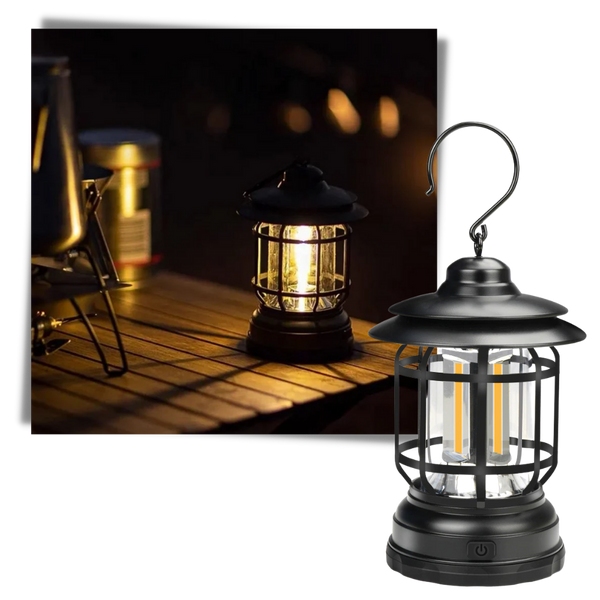 Retro LED Lantern For Camping Weatherproof Brightness Portable Design