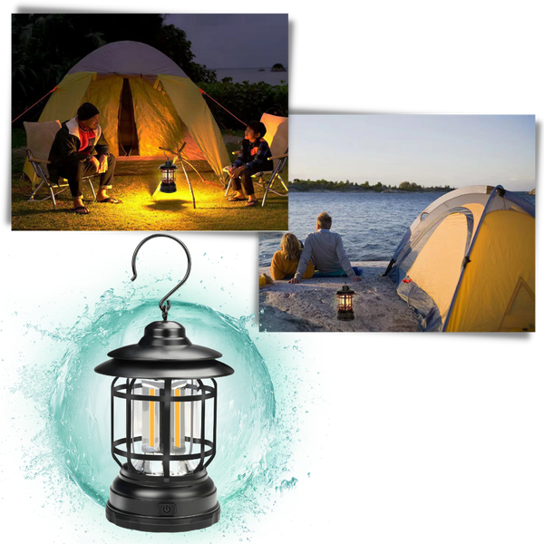Retro LED Lantern For Camping Weatherproof Brightness Portable Design