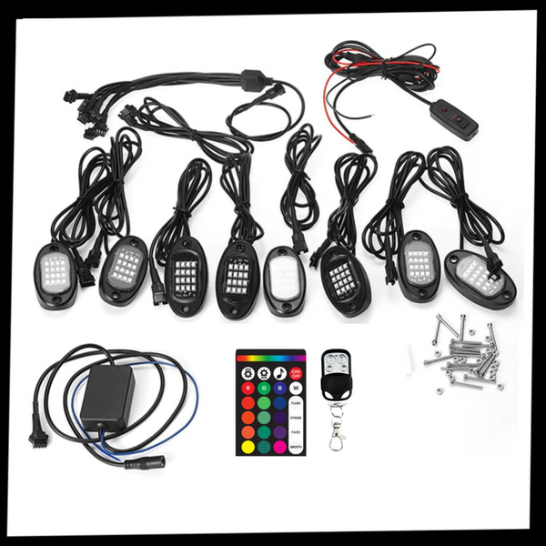 8-Pack RGB Vehicle Lights With App Control And Waterproof Durability