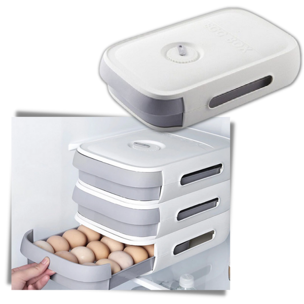Egg Storage Box Drawer Style With Auto Roll Design And Large Capacity
