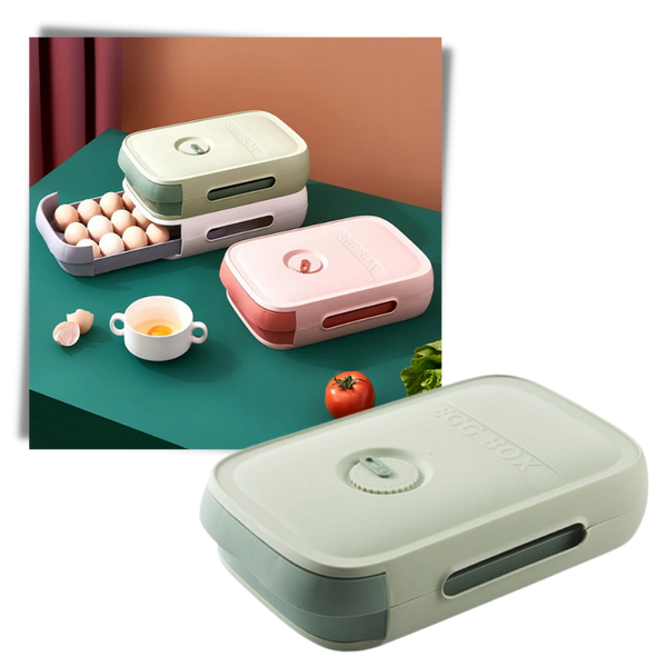 Egg Storage Box Drawer Style With Auto Roll Design And Large Capacity