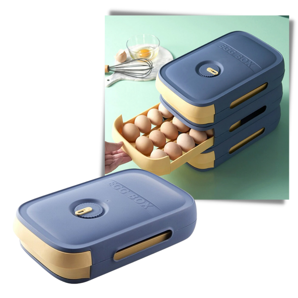 Egg Storage Box Drawer Style With Auto Roll Design And Large Capacity