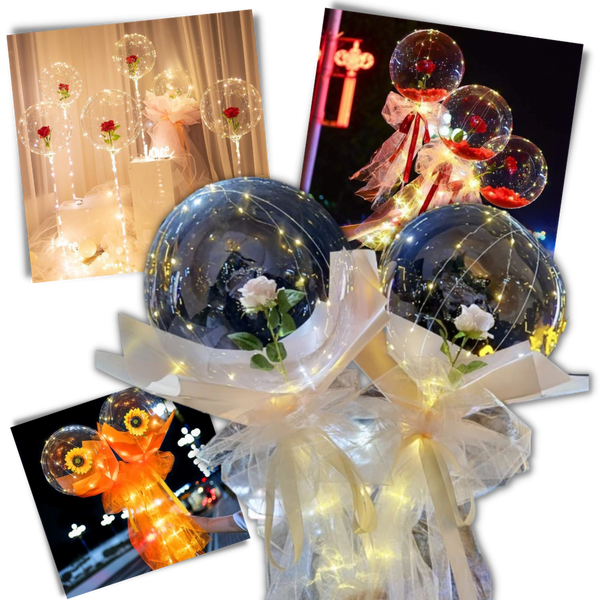 Rose LED Balloon for Romantic Ambiance and Lasting Decor Flair