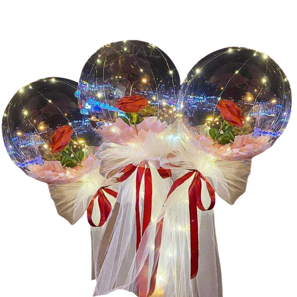 Rose LED Balloon for Romantic Ambiance and Lasting Decor Flair