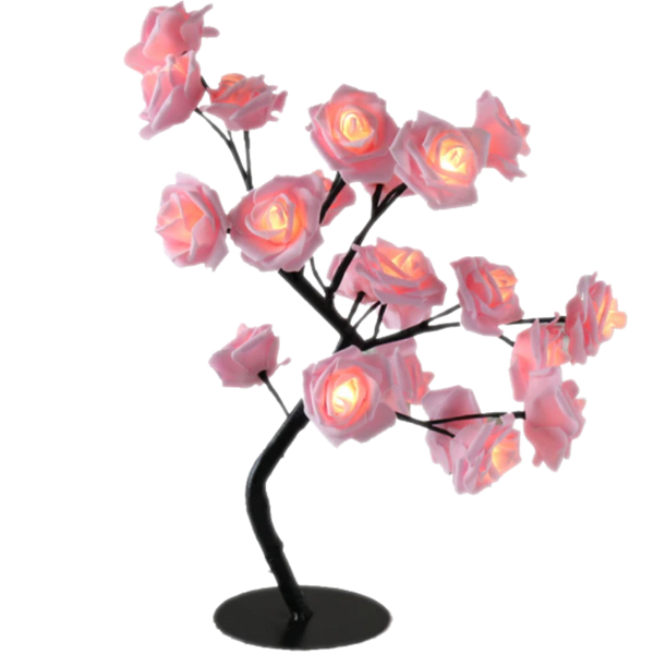 Rose Tree Lamp With Soothing Dim Light And Touch Activated Switch