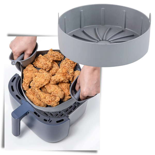 Reusable Air Fryer Silicone Pan for Even Cooking and Easy Cleanup
