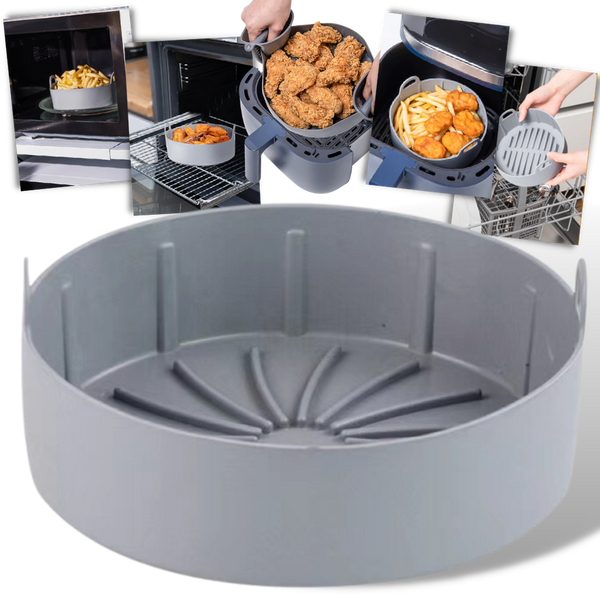 Reusable Air Fryer Silicone Pan for Even Cooking and Easy Cleanup