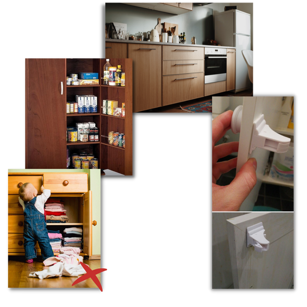 Premium Magnetic Cabinet Locks for Child Safety Four Pack